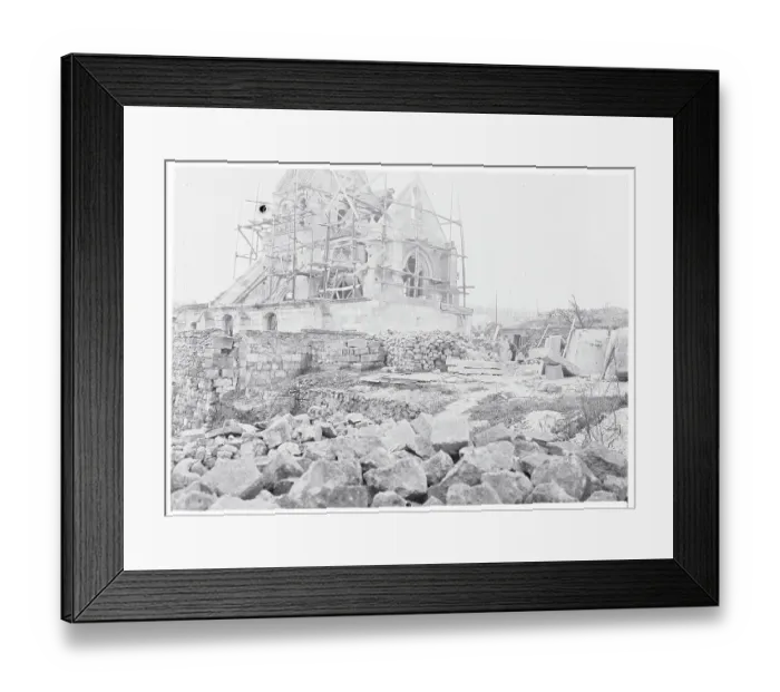 Framed Print : Reconstruction of a Church Framed Print : Reconstruction of a Church