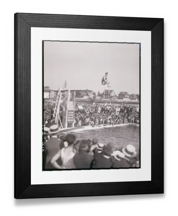 Framed Print : Swimming Competitor Diving into Water Framed Print : Swimming Competitor Diving into Water