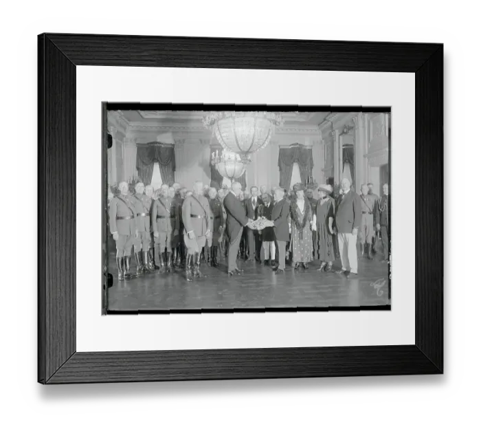 Framed Print : President Harding Accepting Flag Framed Print : President Harding Accepting Flag