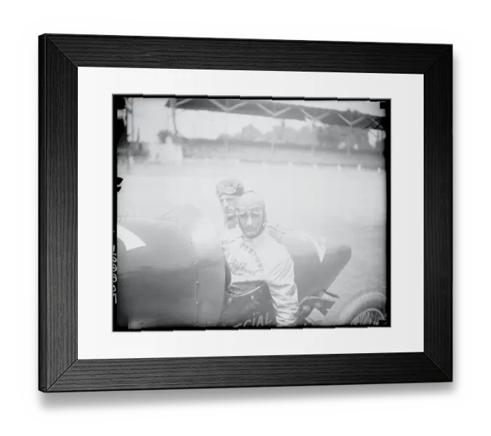 Framed Print : Billy Salmon in Race Car with Mechanic Framed Print : Billy Salmon in Race Car with Mechanic