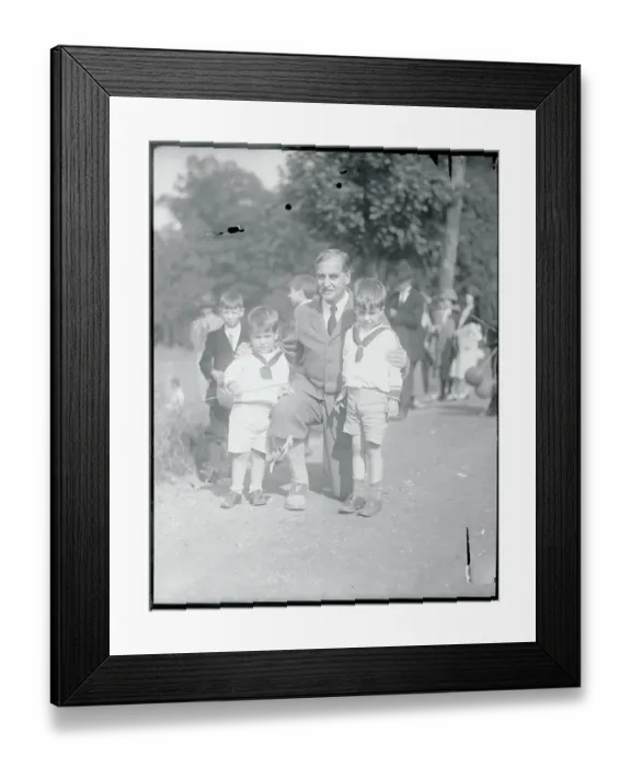 Framed Print : Senator George Wharton Pepper with His Grandsons Framed Print : Senator George Wharton Pepper with His Grandsons