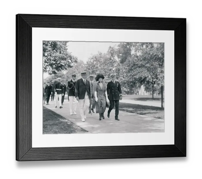 Framed Print : President and Mrs Harding with Admiral Wilson Framed Print : President and Mrs Harding with Admiral Wilson
