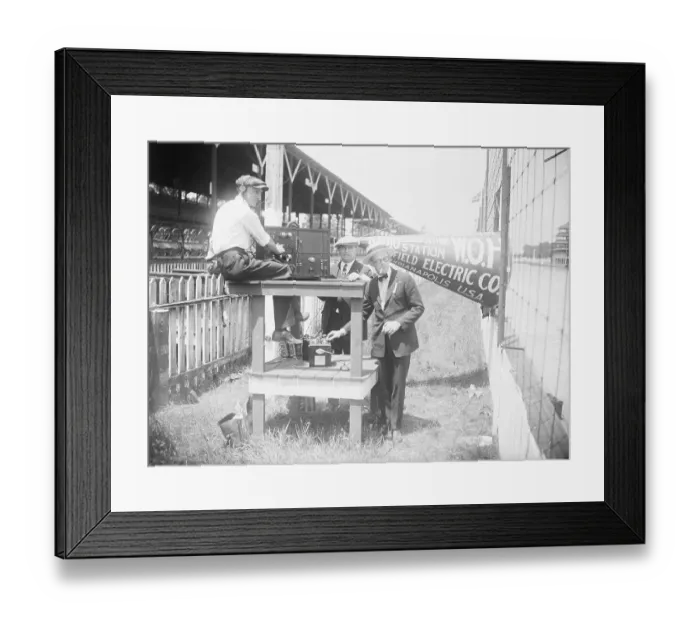 Framed Print : Radio Broadcast at Indianapolis Auto Race Track Framed Print : Radio Broadcast at Indianapolis Auto Race Track