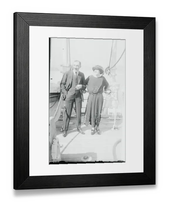 Framed Print : Mr. and Mrs. J.C. Hormel on Boat Framed Print : Mr. and Mrs. J.C. Hormel on Boat
