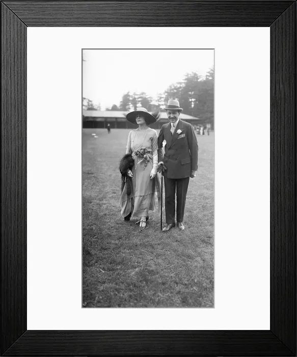 Framed Print : Society Couple at Belmont Race Track Opening Day