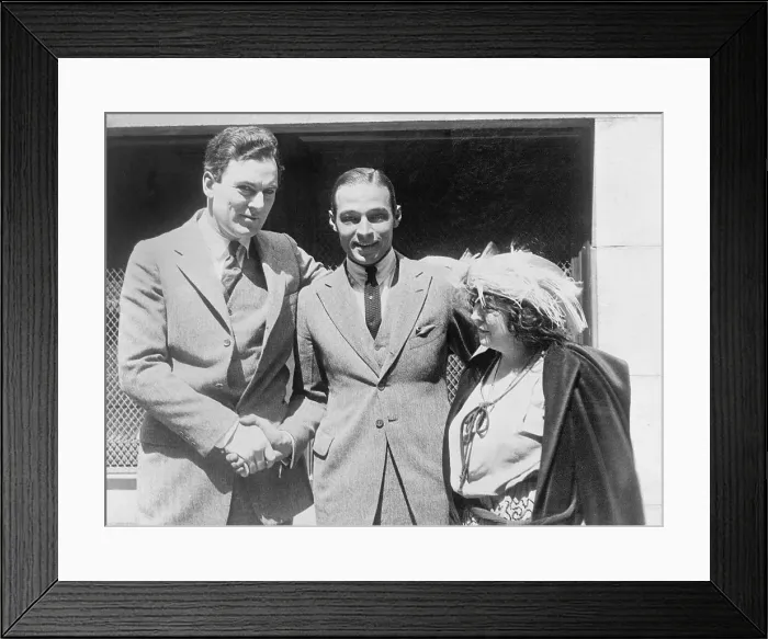 Framed Print : Rudolph Valentino After Being Released on Bail