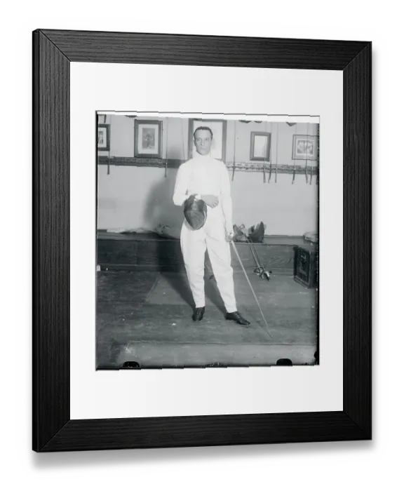 Framed Print : Portrait of Cuban Fencer Occavio Seiglie Framed Print : Portrait of Cuban Fencer Occavio Seiglie