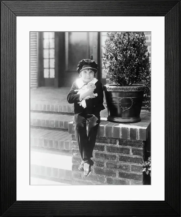 Framed Print : Jackie Coogan with Pet Rabbit Framed Print : Jackie Coogan with Pet Rabbit