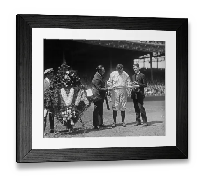 Framed Print : Babe Ruth Receiving Gifts Framed Print : Babe Ruth Receiving Gifts