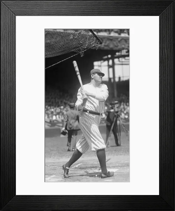 Framed Print : Babe Ruth Batting Framed Print : Babe Ruth Batting