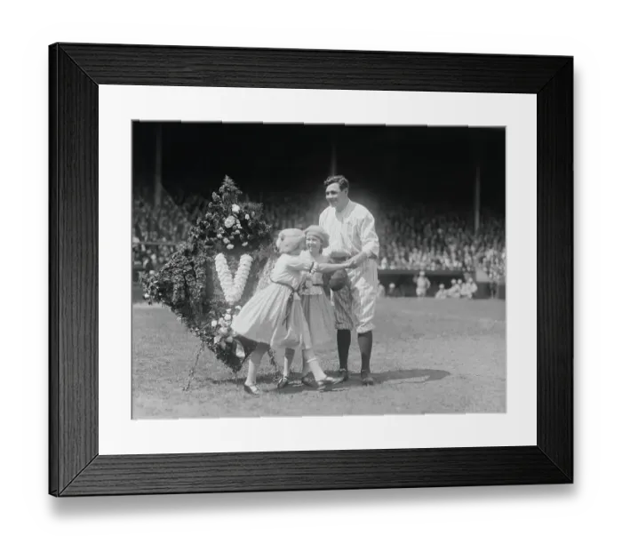 Framed Print : Babe Ruth Receiving Wreath Framed Print : Babe Ruth Receiving Wreath