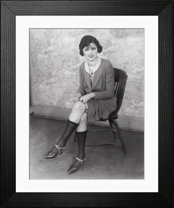 Framed Print : Woman Modeling Latest Flapper Fad Framed Print : Woman Modeling Latest Flapper Fad