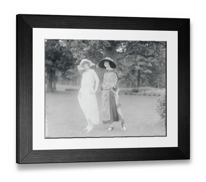 Framed Print : Socialite Women Posing on Lawn Framed Print : Socialite Women Posing on Lawn