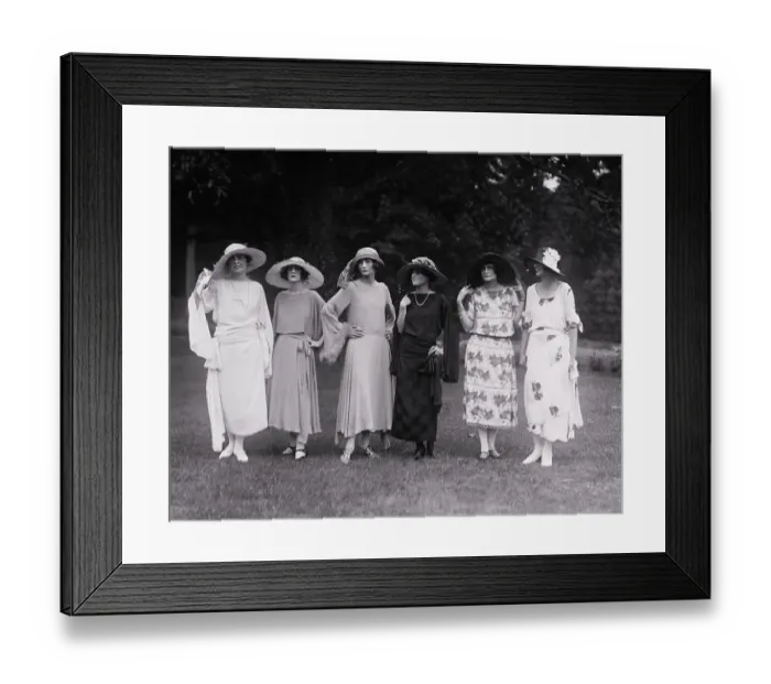 Framed Print : Society Women Posing at Annual Garden Fete Framed Print : Society Women Posing at Annual Garden Fete