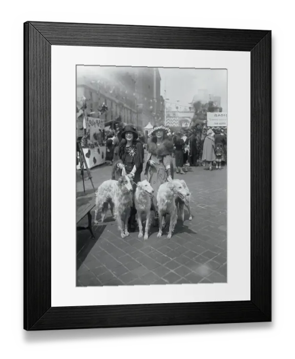 Framed Print : Society Women Walking Dogs