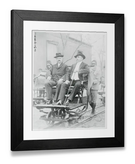 Framed Print : Passengers Sitiing in Handcar Framed Print : Passengers Sitiing in Handcar