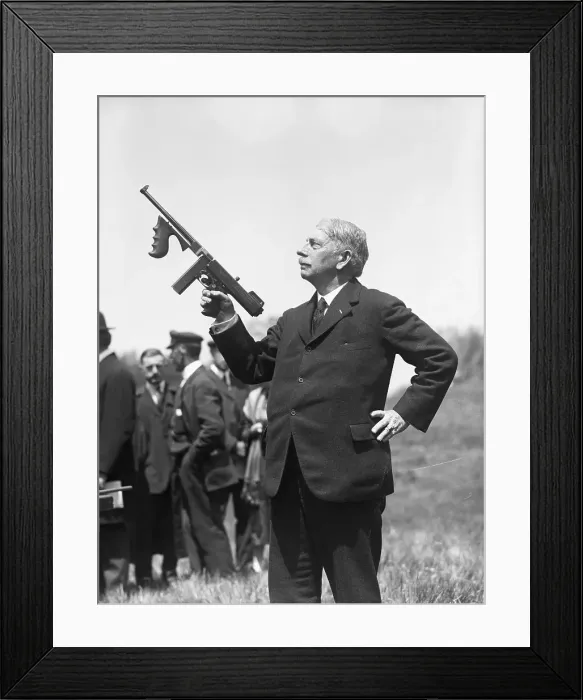 Framed Print : John Thompson Holding Machine Gun Framed Print : John Thompson Holding Machine Gun