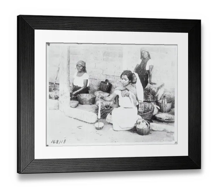Framed Print : Woman Spinning Cloth