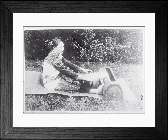 Framed Print : Portrait of Woman Weaving Framed Print : Portrait of Woman Weaving