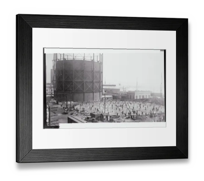 Framed Print : Workmen Building Foundation Framed Print : Workmen Building Foundation