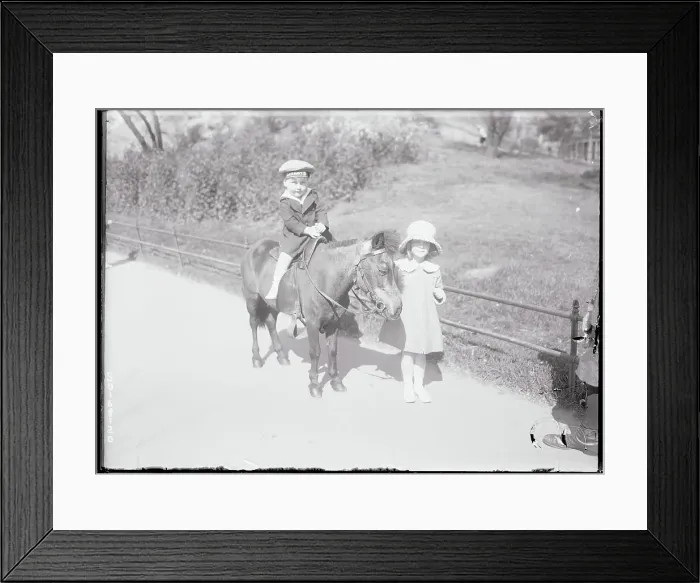 Framed Print : Society Children Riding Pony Framed Print : Society Children Riding Pony