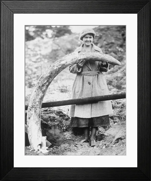 Framed Print : Woman with Mastodon Tusk Framed Print : Woman with Mastodon Tusk