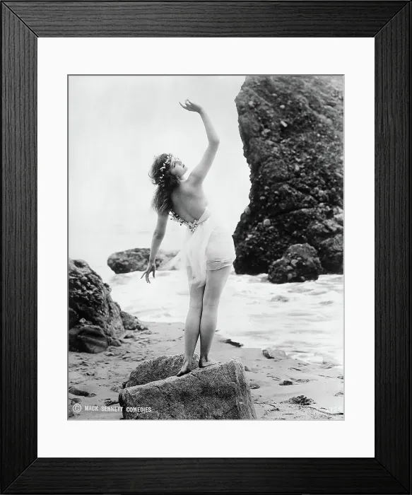 Framed Print : Mack Sennett Bathing Girl on Beach Framed Print : Mack Sennett Bathing Girl on Beach
