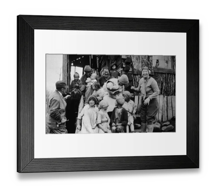 Framed Print : Families Visiting Cabin Framed Print : Families Visiting Cabin