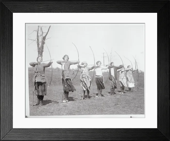 Framed Print : Women Practicing Archery