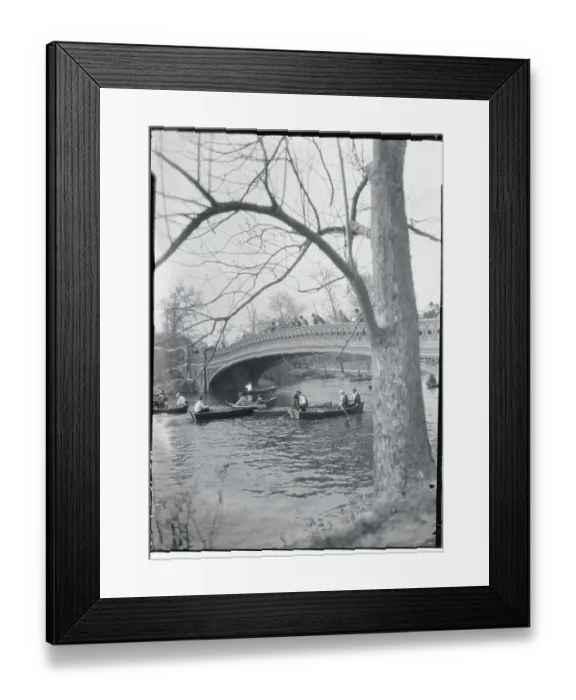 Framed Print : People Boating in Central Park Framed Print : People Boating in Central Park