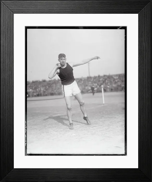Framed Print : Athlete Throwing the Shot Put Framed Print : Athlete Throwing the Shot Put