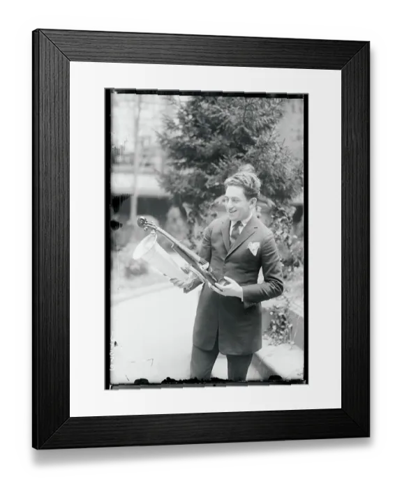 Framed Print : Man Holding a Violin Framed Print : Man Holding a Violin