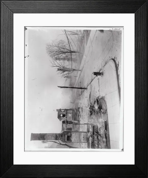 Framed Print : Charred Buildings Following Civic Fire Framed Print : Charred Buildings Following Civic Fire