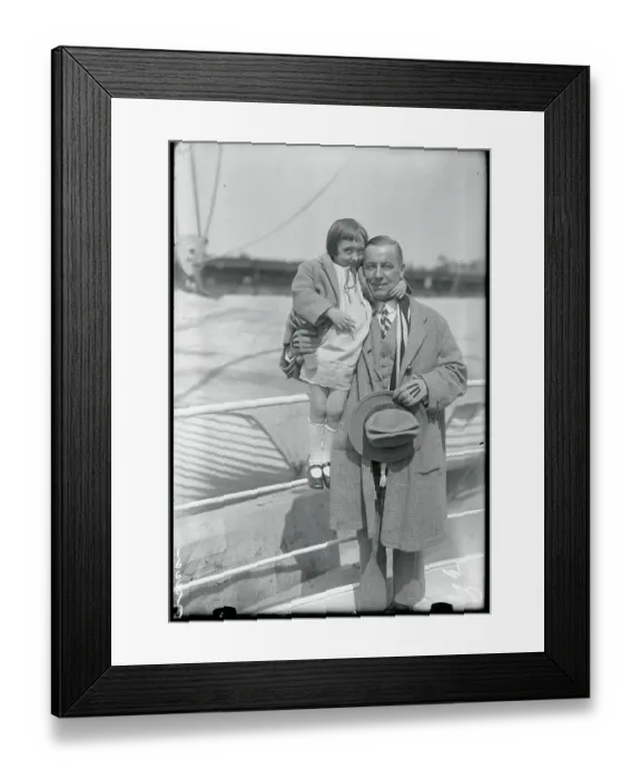 Framed Print : Father and Daughter Aboard Ship Framed Print : Father and Daughter Aboard Ship