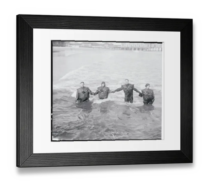 Framed Print : Couples Standing in the Ocean Framed Print : Couples Standing in the Ocean