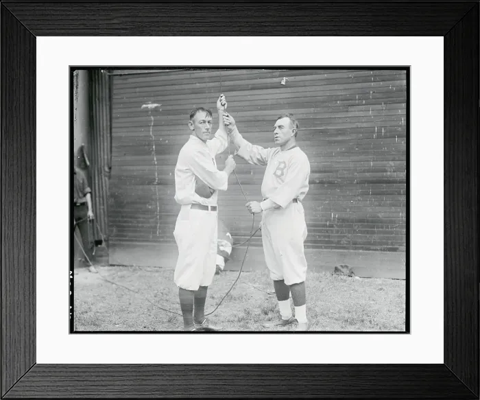 Framed Print : Wilhelm and Fred Mitchell Holding a Rope Framed Print : Wilhelm and Fred Mitchell Holding a Rope