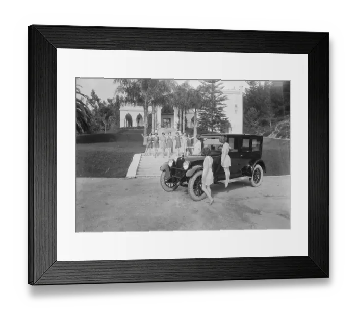 Framed Print : Denishawn Dance Troupe Posing near Hudson Sedan Framed Print : Denishawn Dance Troupe Posing near Hudson Sedan