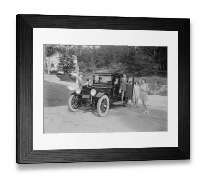Framed Print : Denishawn Dancers Posing with Hudson Sedan