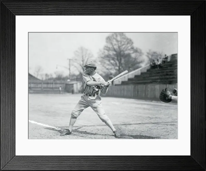 Framed Print : Charles Robertson Awaiting the Pitch