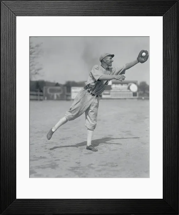 Framed Print : Ernie Johnson Making a Catch Framed Print : Ernie Johnson Making a Catch