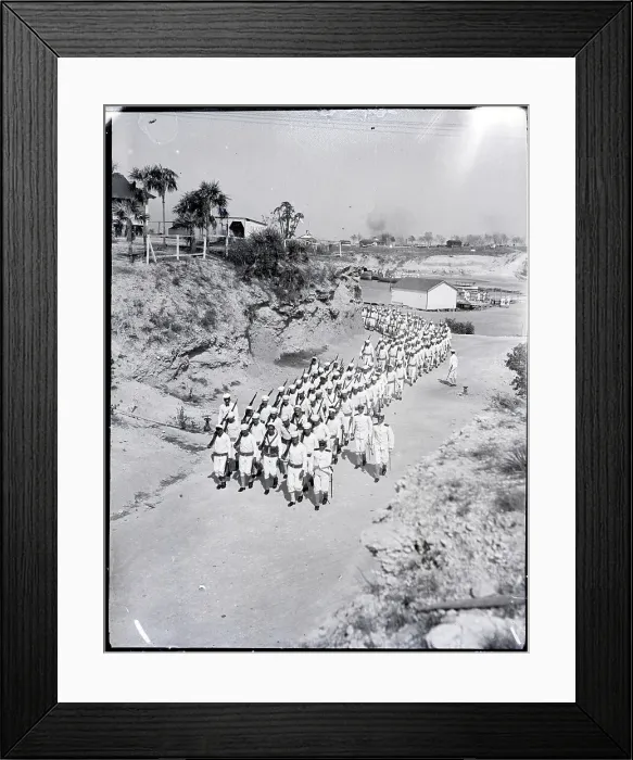 Framed Print : Sailors In Uniform Marching From Harbor Framed Print : Sailors In Uniform Marching From Harbor