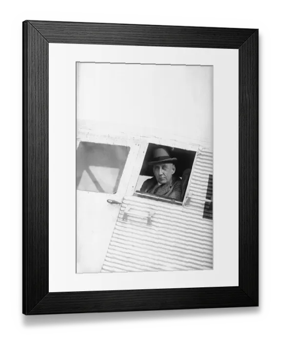 Framed Print : Roald Amundsen Looking Out of Airplane Framed Print : Roald Amundsen Looking Out of Airplane