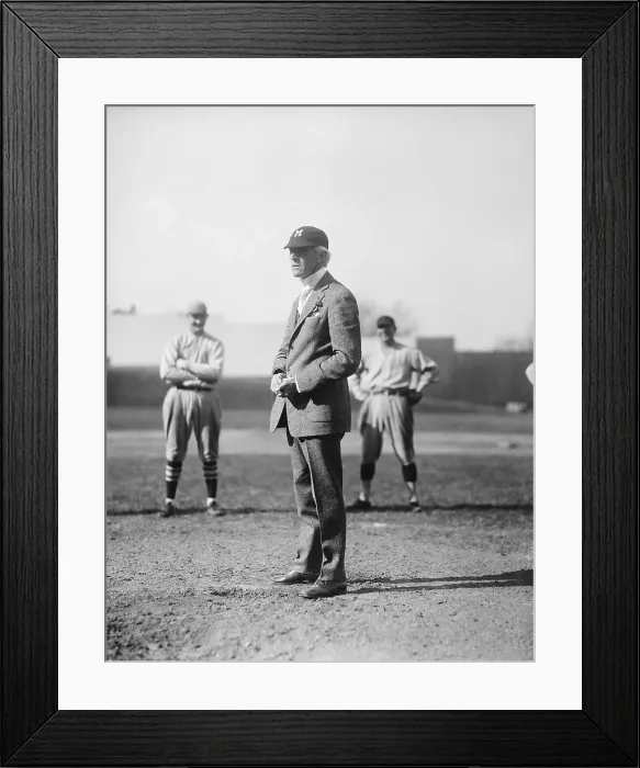 Framed Print : Judge Landis on a Pitching Mound
