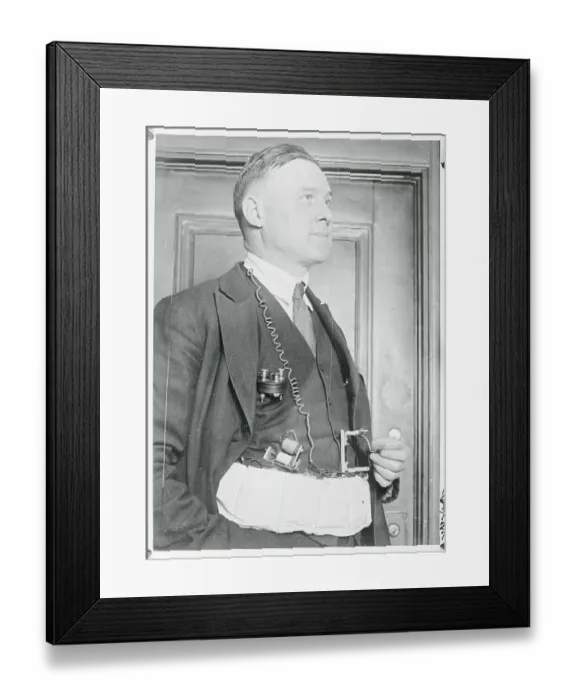 Framed Print : E.J. Lynch Wearing a Radio Framed Print : E.J. Lynch Wearing a Radio