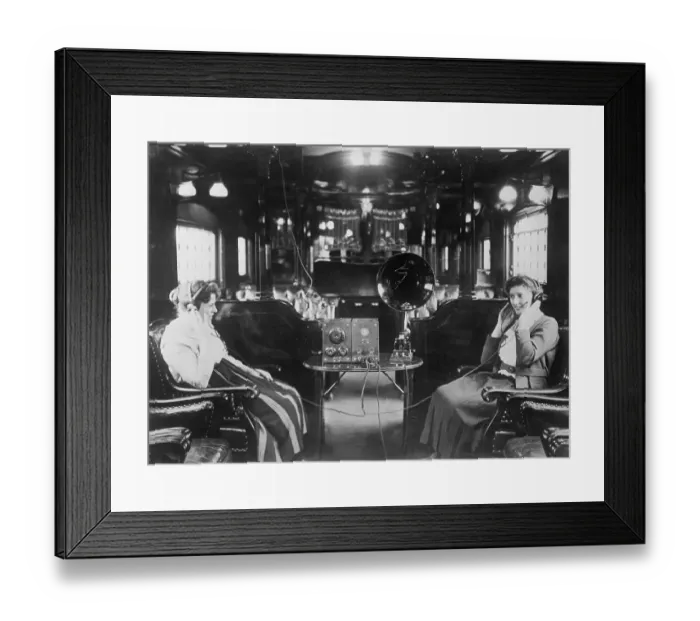 Framed Print : People Listening to a Radio Framed Print : People Listening to a Radio