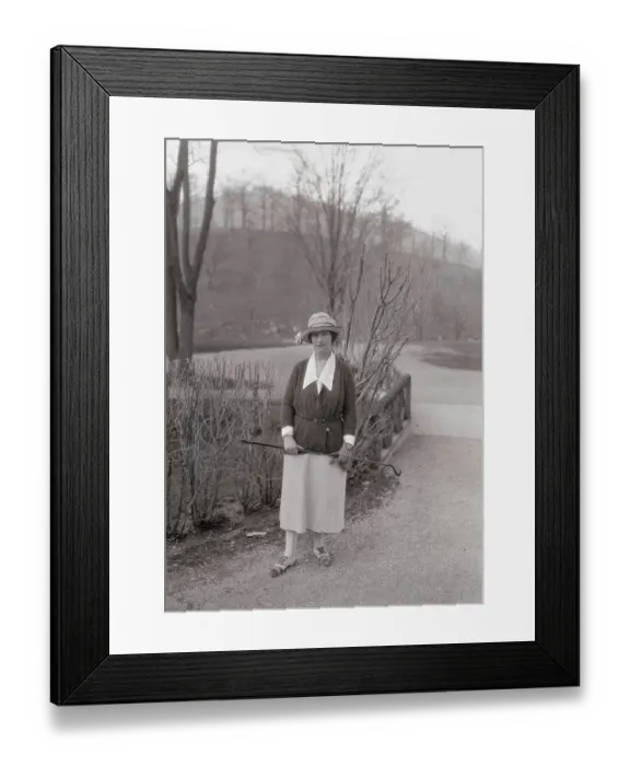 Framed Print : Socialite Woman Holding a Golf Club Framed Print : Socialite Woman Holding a Golf Club