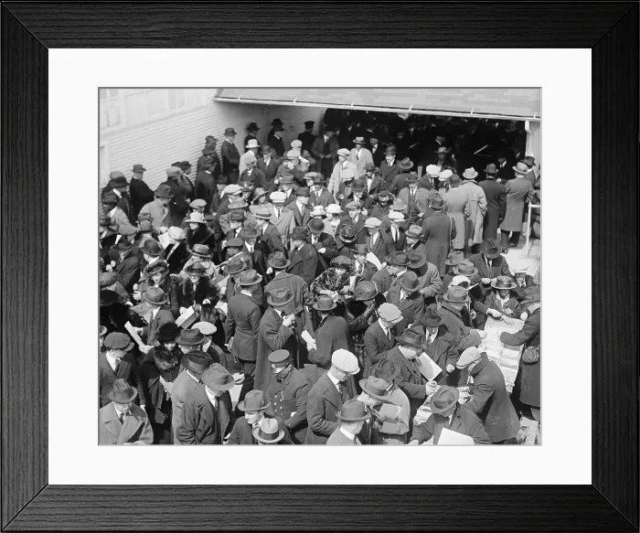 Framed Print : Crowds Gathered at the Races Framed Print : Crowds Gathered at the Races