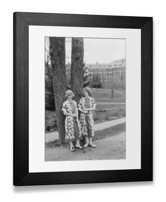 Framed Print : Two Girls Dressed Alike, Hot Springs, Virginia, USA, March 31, 1922 Framed Print : Two Girls Dressed Alike, Hot Springs, Virginia, USA, March 31, 1922