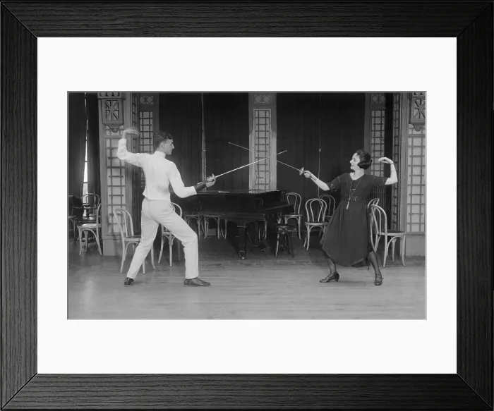Framed Print : Giving Fencing Instructions