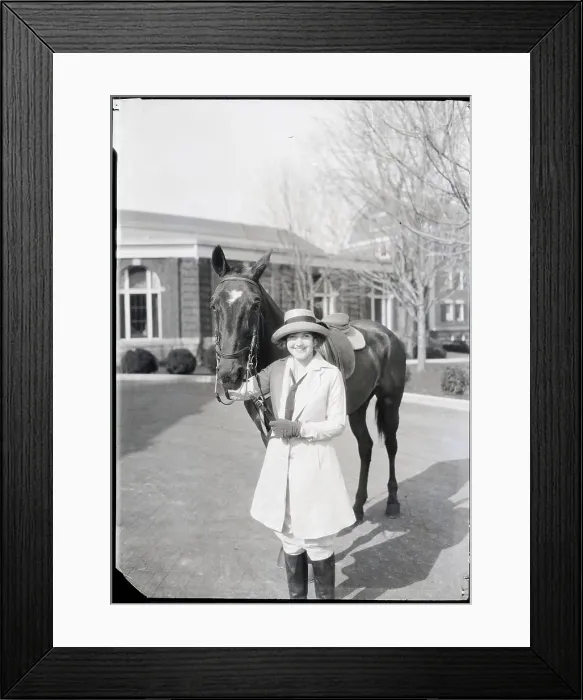 Framed Print : Woman At Resort With Horse Framed Print : Woman At Resort With Horse